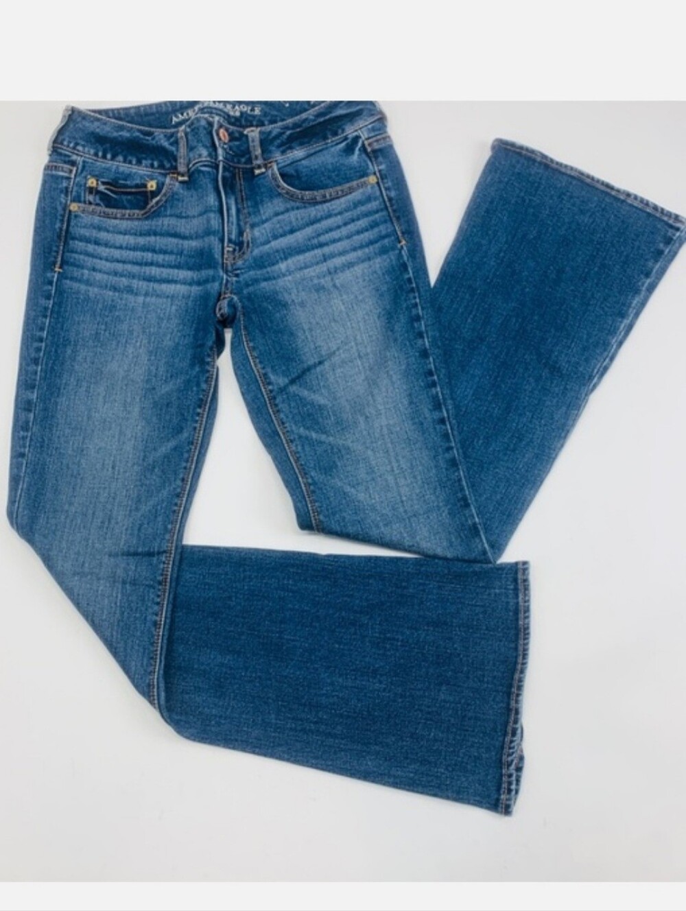 American Eagle AEO Artist Stretch Womens Jeans Size 12 Medium Wash Blue Denim